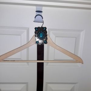 Western Belt w/ Turquoise & Silver Buckle